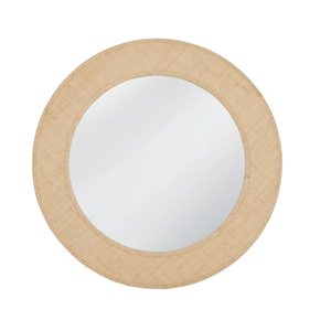 CIRCULAR RAFFIA WALL MIRROR