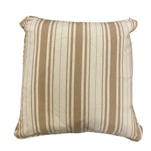 SCHUMACHER CREAM AND KHAKI TENT STRIPE PILLOW