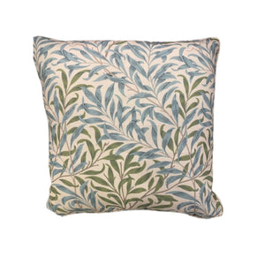 WILLIAM MORRIS GREEN AND BLUE LEAVES PILLOW