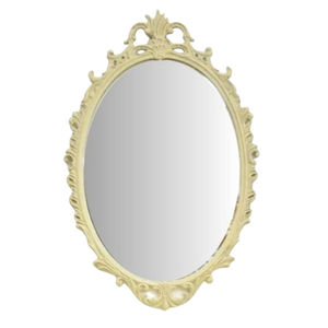 WHITE CARVED DETAIL MIRROR