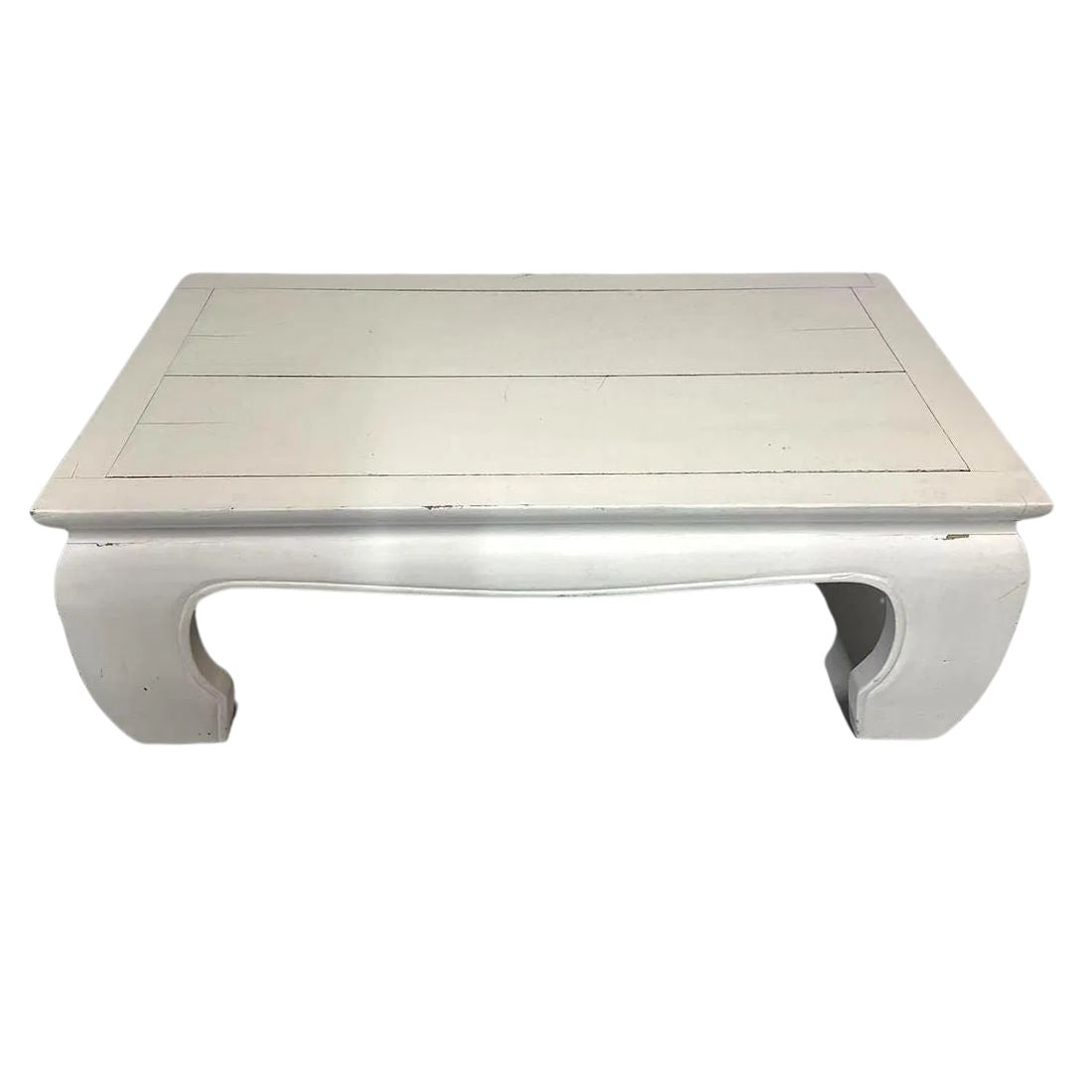 MING STYLE WHITE WOOD PLANK COFFEE TABLE