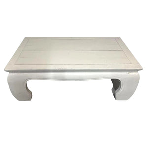 MING STYLE WHITE WOOD PLANK COFFEE TABLE