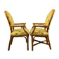 VINTAGE PAIR OF WALTERS WICKER INDOOR RATTAN CHAIRS WITH UPHOLSTERY