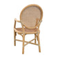VINTAGE RATTAN AND CANE ARMCHAIR WITH OVAL BACK