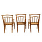 SET OF THREE HAND CARVED MAPLE  AND CANE ARMCHAIRS