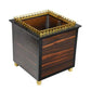 PAIR OF PETITE REGENCY STYLE PLANTERS WITH BRASS AND COPPER DETAILS