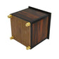 PAIR OF PETITE REGENCY STYLE PLANTERS WITH BRASS AND COPPER DETAILS