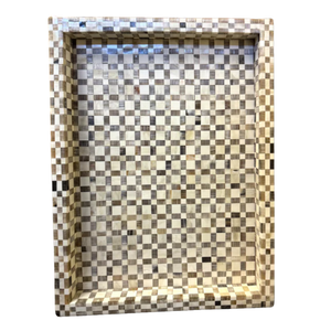 CHECKERED CARVED BONE TRAY