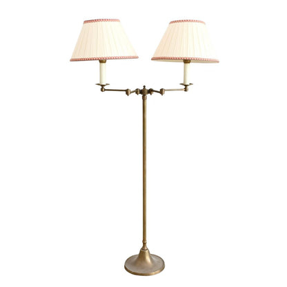 STANDING BRASS LAMP WITH TWO SWING ARMS