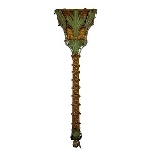 ITALIAN FOLIATE TALL METAL WALL SCONCE
