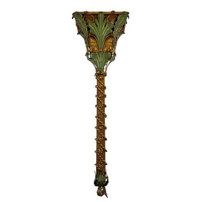ITALIAN FOLIATE TALL METAL WALL SCONCE