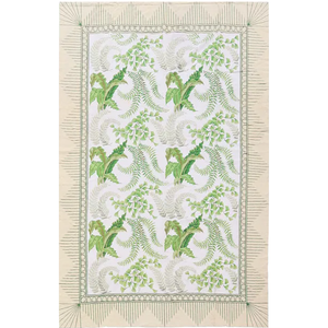 VINTAGE AUBUSSON LEAF TAPESTRY RUG