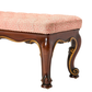 TUFTED UPHOLSTERED PARCEL GILT MAHOGANY BENCH