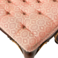 TUFTED UPHOLSTERED PARCEL GILT MAHOGANY BENCH
