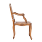 ANTIQUE LOUIS XV STYLE CARVED WALNUT AND CANE FAUTEUIL