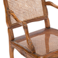 ANTIQUE LOUIS XV STYLE CARVED WALNUT AND CANE FAUTEUIL