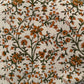 OCHRE & GREEN FLORAL LINEN TABLECLOTH WITH TASSELS