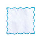 SET OF 8 TURQUOISE SCALLPED COCKTAIL NAPKINS