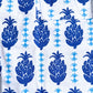 BLOCK PRINT PINEAPPLE INDIGO CANVAS APRON