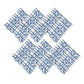 SET OF SIX BLUE BAMBOO TRELLIS NAPKINS