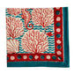 SET OF SIX TURQUOISE & CORAL BEACH NAPKINS