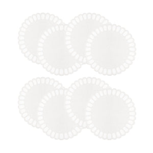 SET OF 8 SPANISH LINEN SCALLOPED PLACEMATS
