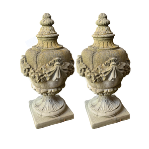 PAIR OF STONE GARDEN FINIALS