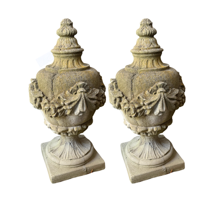 PAIR OF STONE GARDEN FINIALS