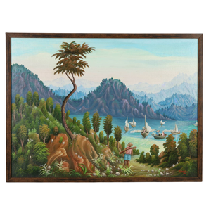 RAYMOND DORLEANS b.1947 LANDSCAPE OIL PAINTING