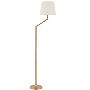 RATTAN WRAPPED BRIDGE ARM FLOOR LAMP