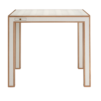 FAUX SHAGREEN AND LIGHT OAK GAMES TABLE