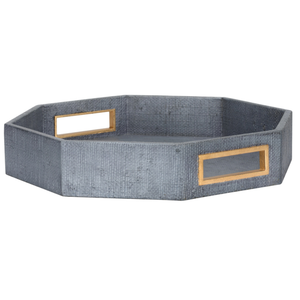 PAINTED GRASSCLOTH OCTAGONAL TRAY