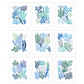COLLAGE OF CORALS IN SHADES OF BLUE