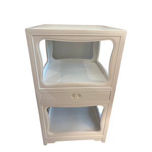 VINTAGE WHITE 1950'S MICHAEL TAYLOR END TABLE