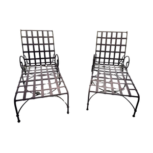 PAIR OF BROWN JORDAN METAL CHAISE LOUNGES