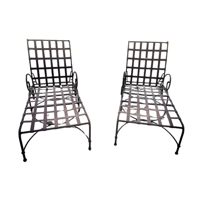 PAIR OF BROWN JORDAN METAL CHAISE LOUNGES