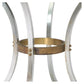 MAISON JANSEN STYLE GLASS TOP CENTER TABLE WITH METAL PEDESTAL BASE