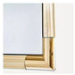 MID CENTURY MODERN FACETED BRASS AND LUCITE SQUARE MIRROR