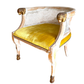 PAIR OF REGENCY STYLE CANE-BACK CHAIRS WITH VELVET SEAT