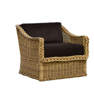 OUTDOOR WICKER WORKS CLUB CHAIR WITH CUSHIONS