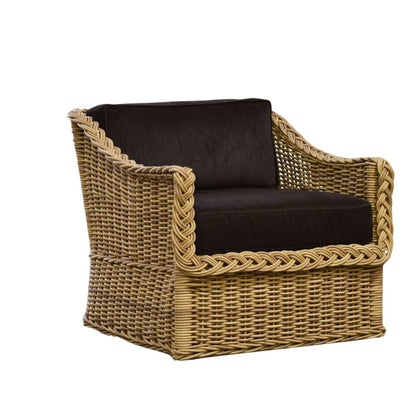 OUTDOOR WICKER WORKS CLUB CHAIR WITH CUSHIONS