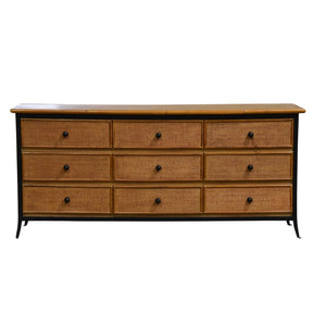 WALTERS WICKER NINE DRAWER CREDENZA CHEST