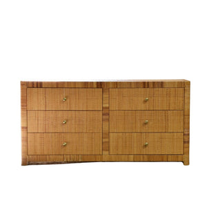 WALTERS WICKER SIX DRAWER CHEST OF DRAWERS