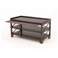 DAVID IATESTA THREE TIER MAHOGANY CONSOLE TABLE WITH PULLOUT SURFACE