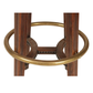 SET OF 3 BLACK LEATHER BAR STOOLS WITH BRASS & NAILHEAD DETAILS