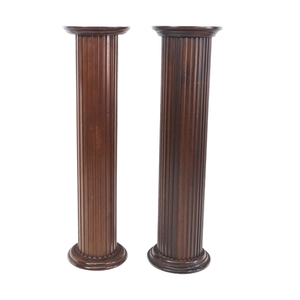 PAIR OF MAHOGANCY COLUMN PEDESTALS