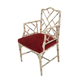 CHINESE CHIPPENDALE PAINTED BAMBOO CHAIR WITH RED HIGHLIGHTS