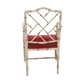 CHINESE CHIPPENDALE PAINTED BAMBOO CHAIR WITH RED HIGHLIGHTS