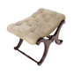 SINGLE TUFTED X FORM MAHOGANY STOOL