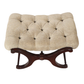 SINGLE TUFTED X FORM MAHOGANY STOOL